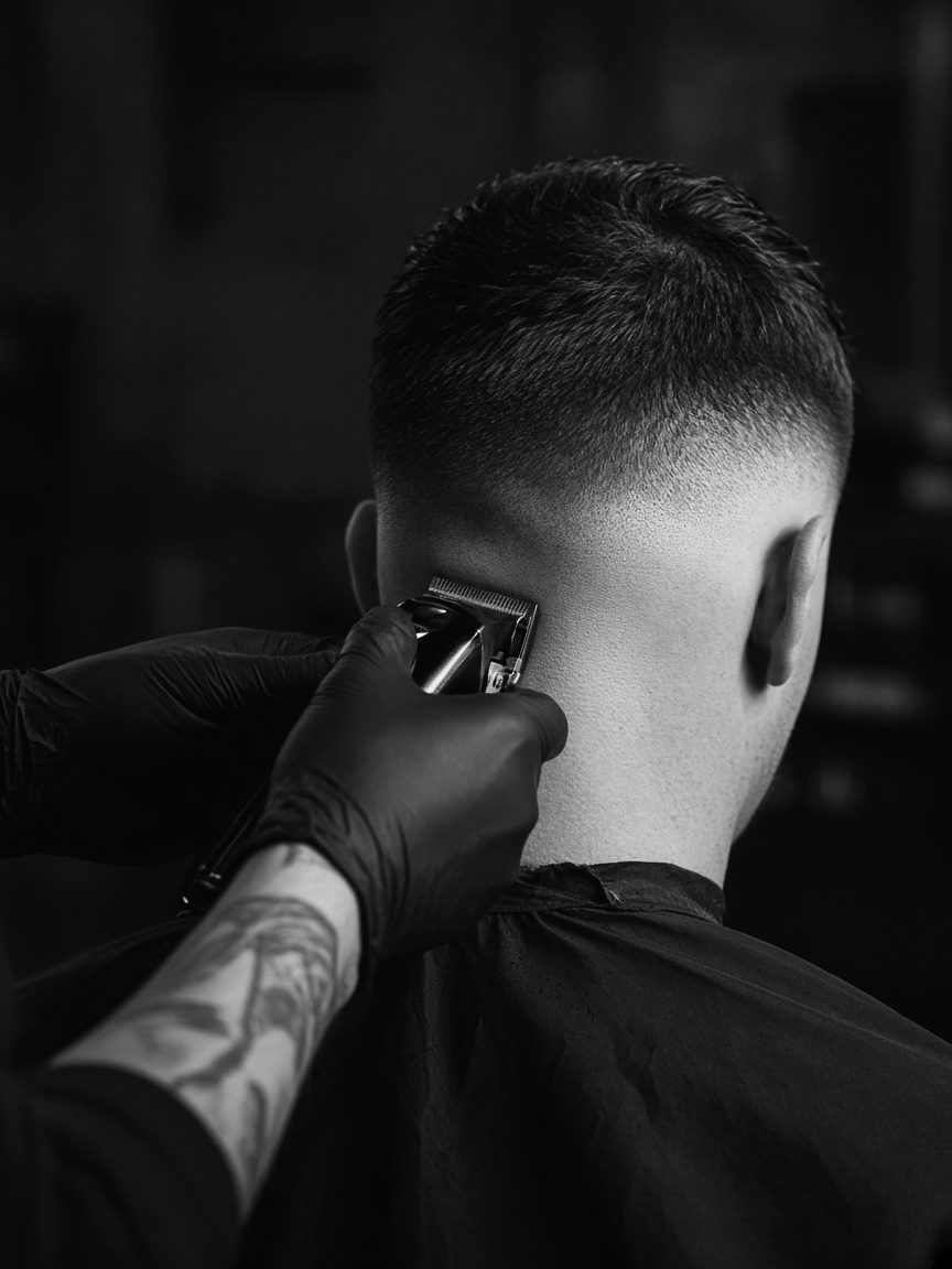 Barber doing a skin fade